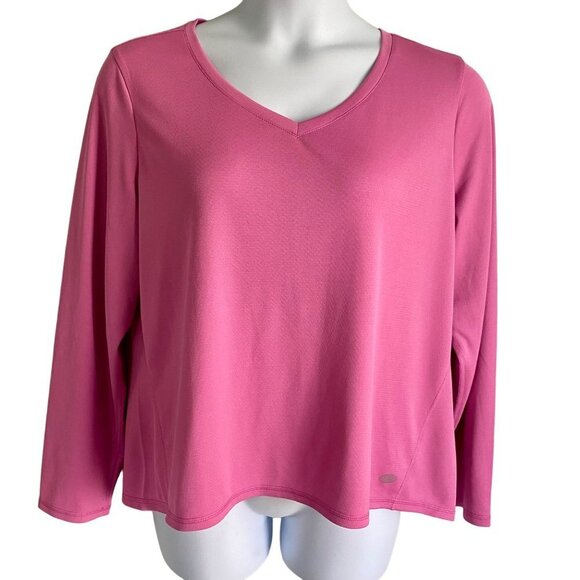 Reel Legends Freeline Long Sleeve V Neck Top Quick Dry UPF 30 Women's 1X NEW - Picture 2 of 7